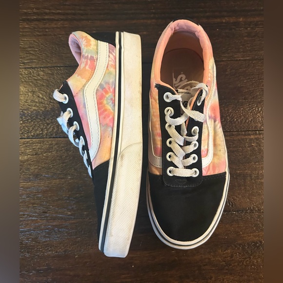 Vans Ward Tie Dye Salmon/Multicolor Canvas Skate Shoes - Picture 4 of 6